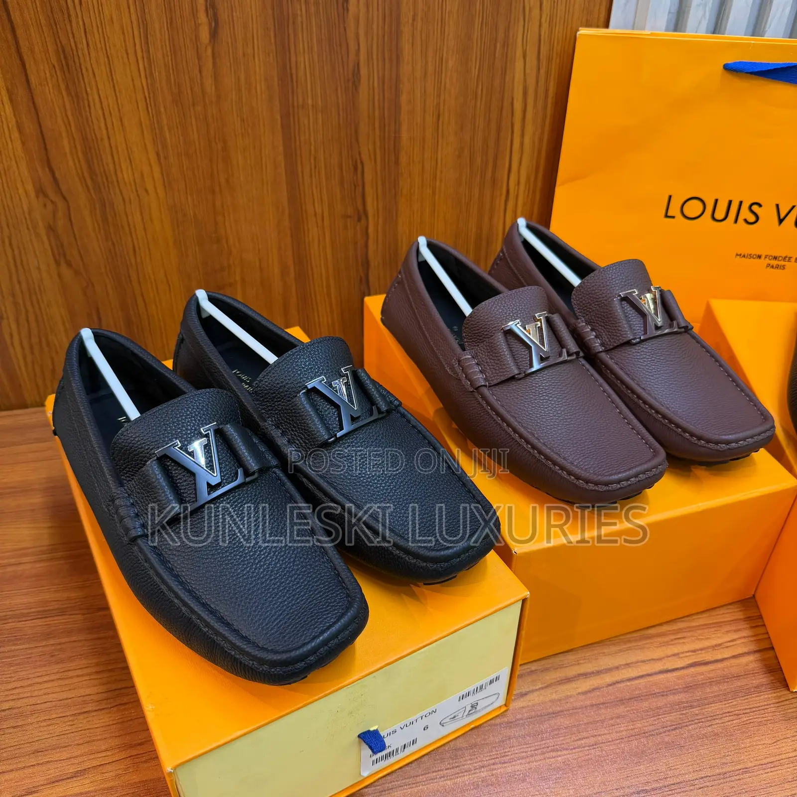 Italian Louis Vuitton Monte Carlo Mocassin Leather Loafers