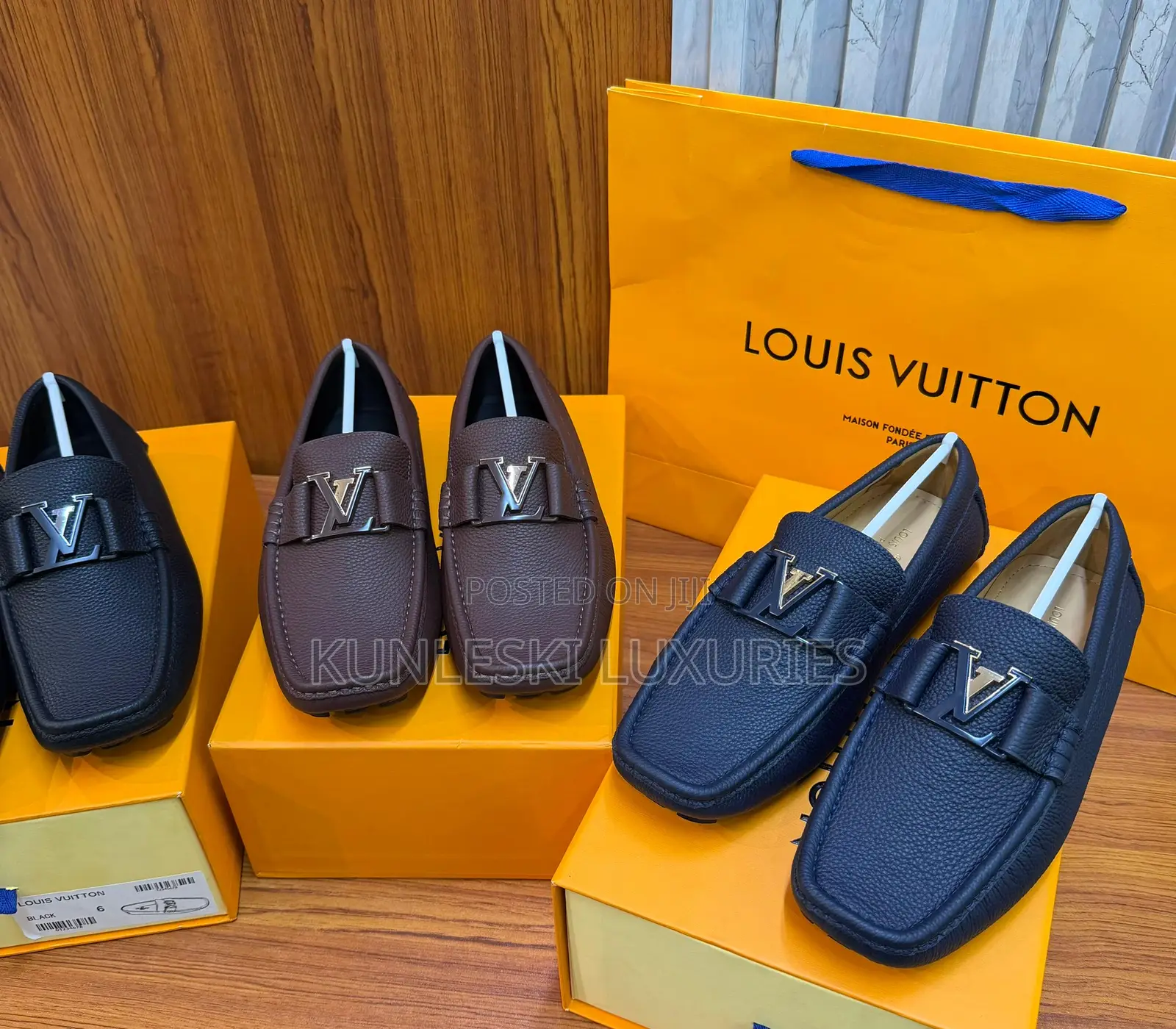 Italian Louis Vuitton Monte Carlo Mocassin Leather Loafers