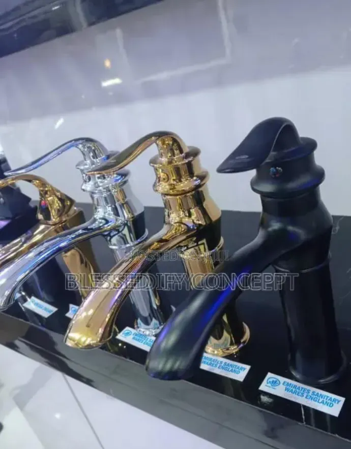 Luxury Wash Hand Basin Mixer Tap, Chrome, Gold and Black Colors