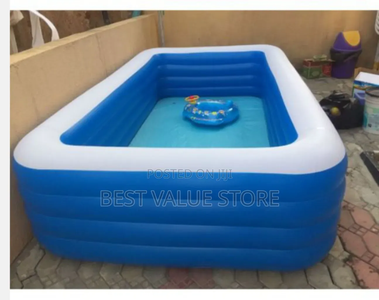 10ft by 6ft Inflatable Swimming Pool With Pump