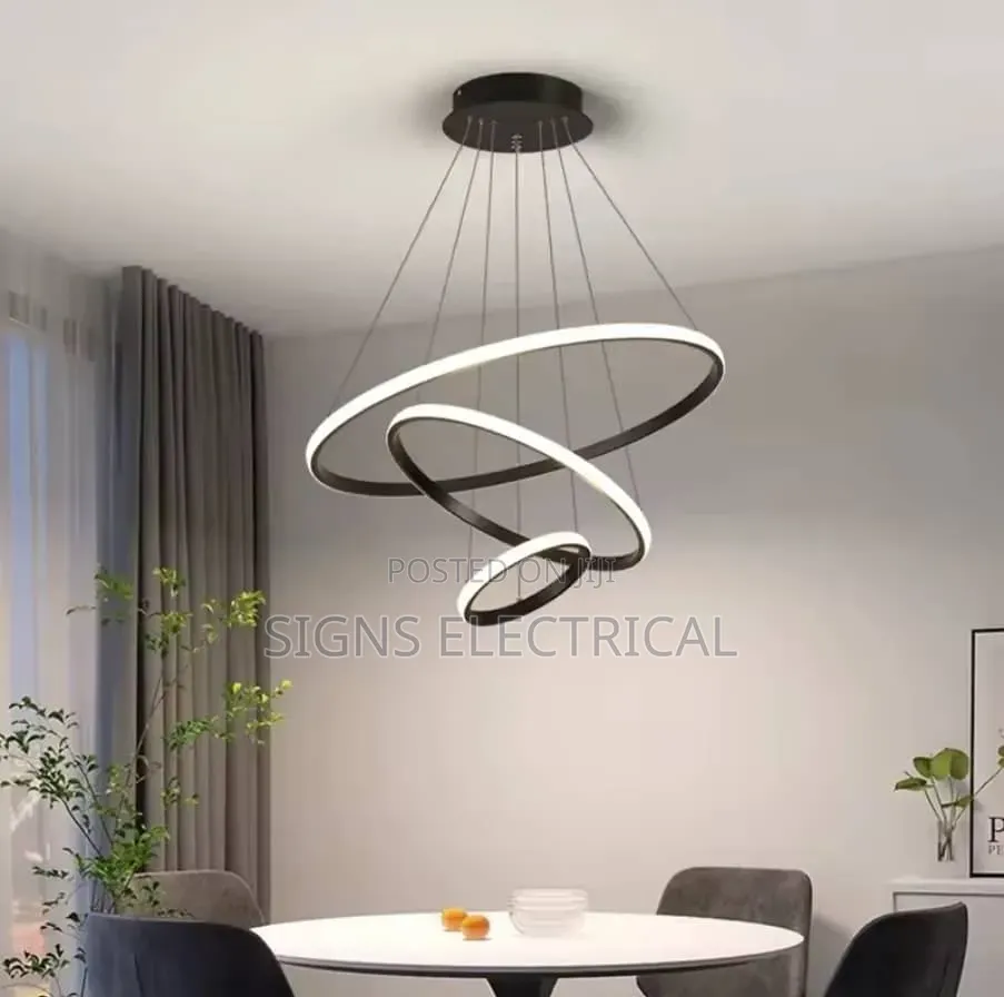 Menvix Modern Pendant Lamp Led Rings Circle Hanging Chandelier