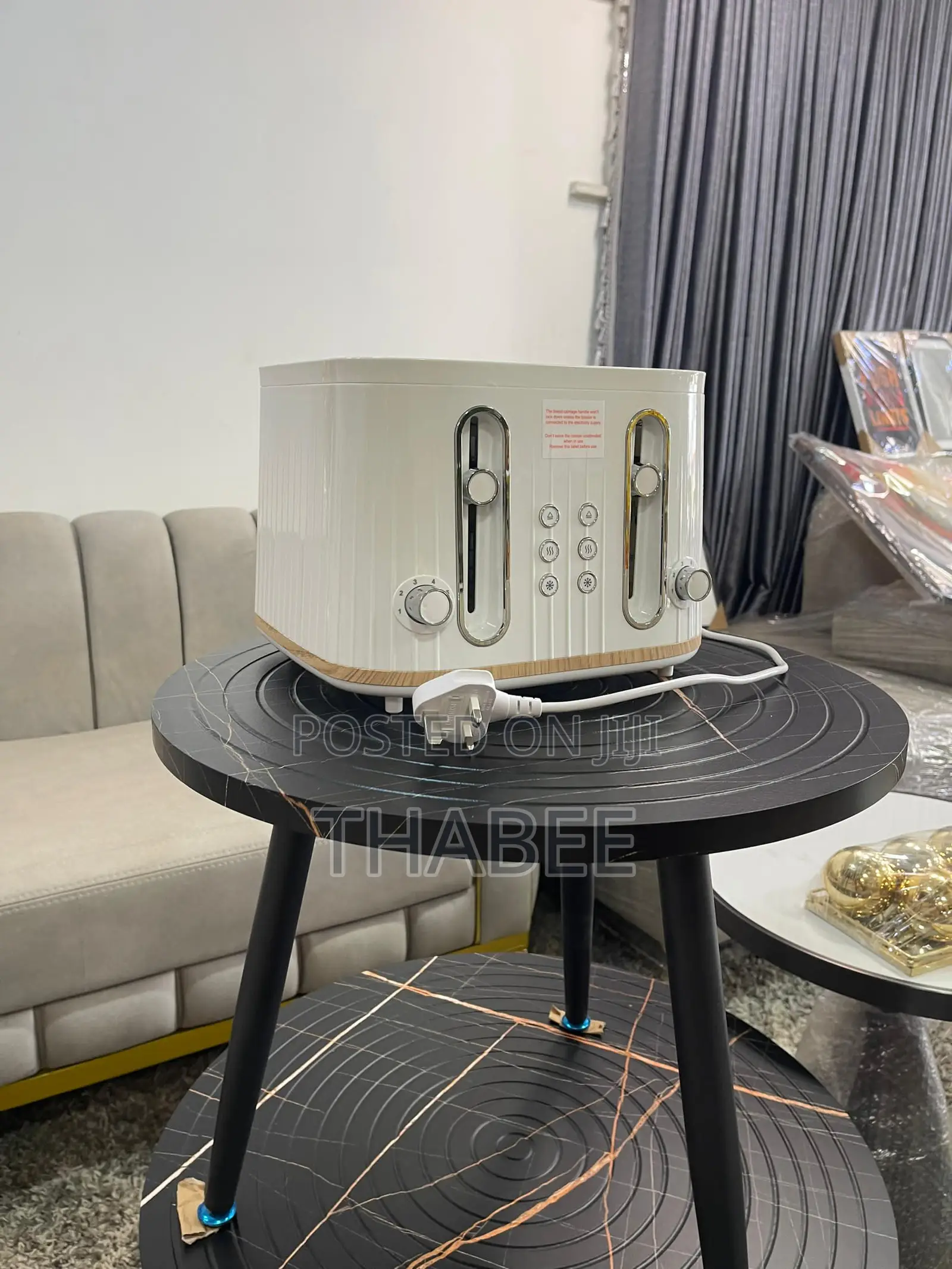 George Home White and Wood Effect 4 Slice Toaster
