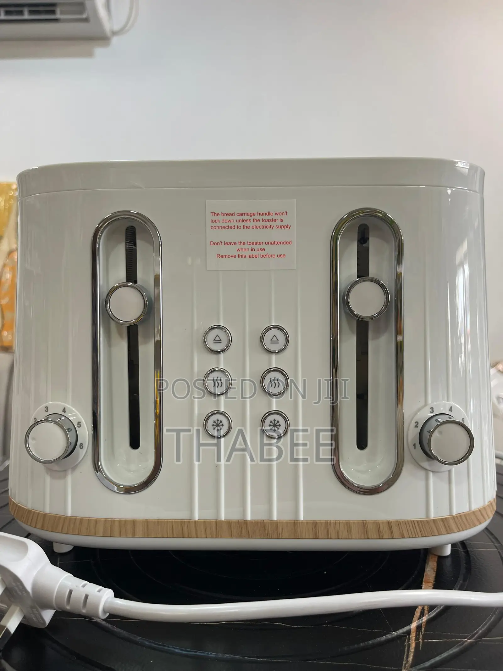 George Home White and Wood Effect 4 Slice Toaster