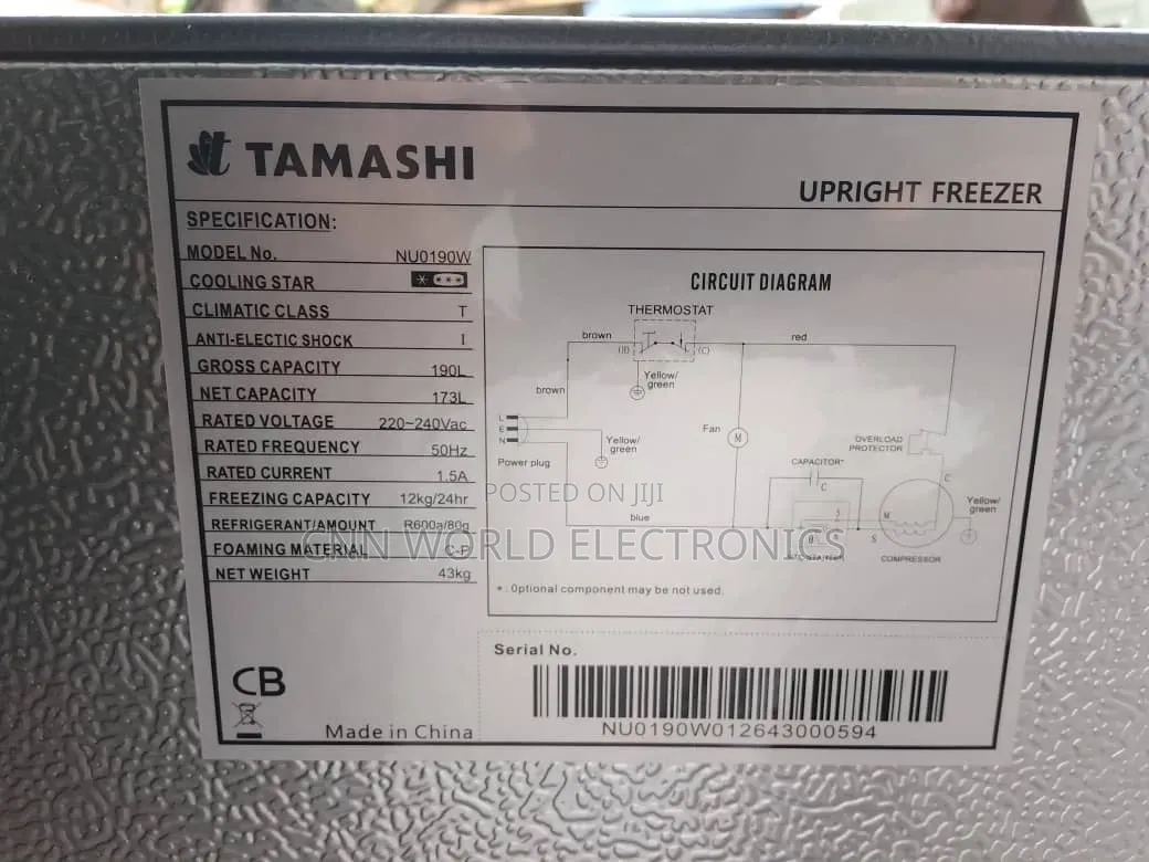 Brand New Tamashi 6step Standing Upright Freezer Super Cooling