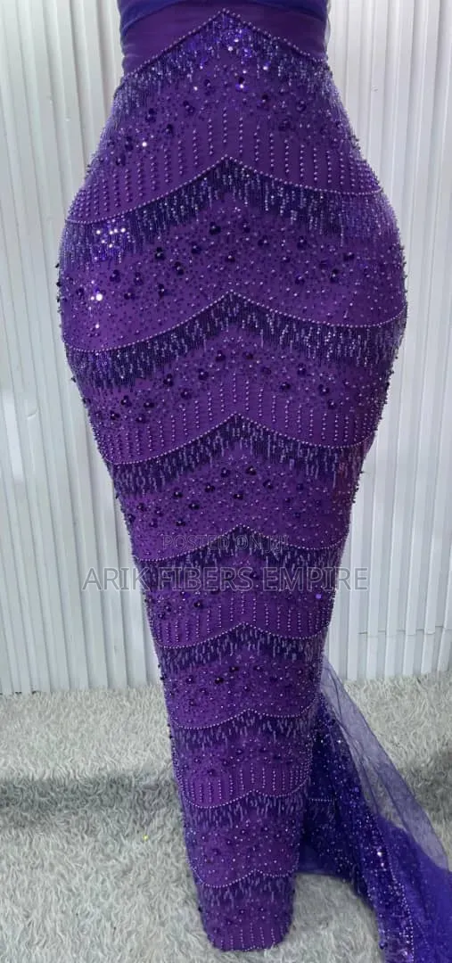 Hand Embroidered Beaded Lace Fabrics