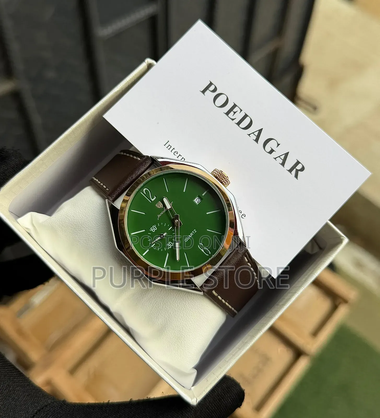 Poedagar Leather Watch "Unisex" in Brown