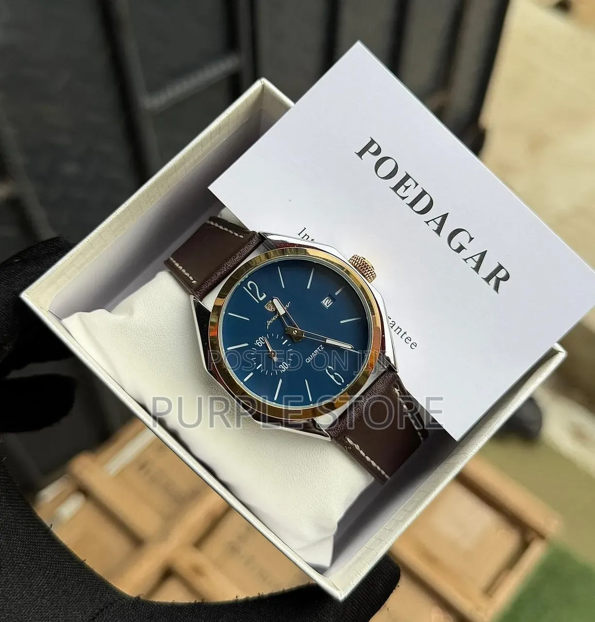 Poedagar Leather Watch "Unisex" in Brown