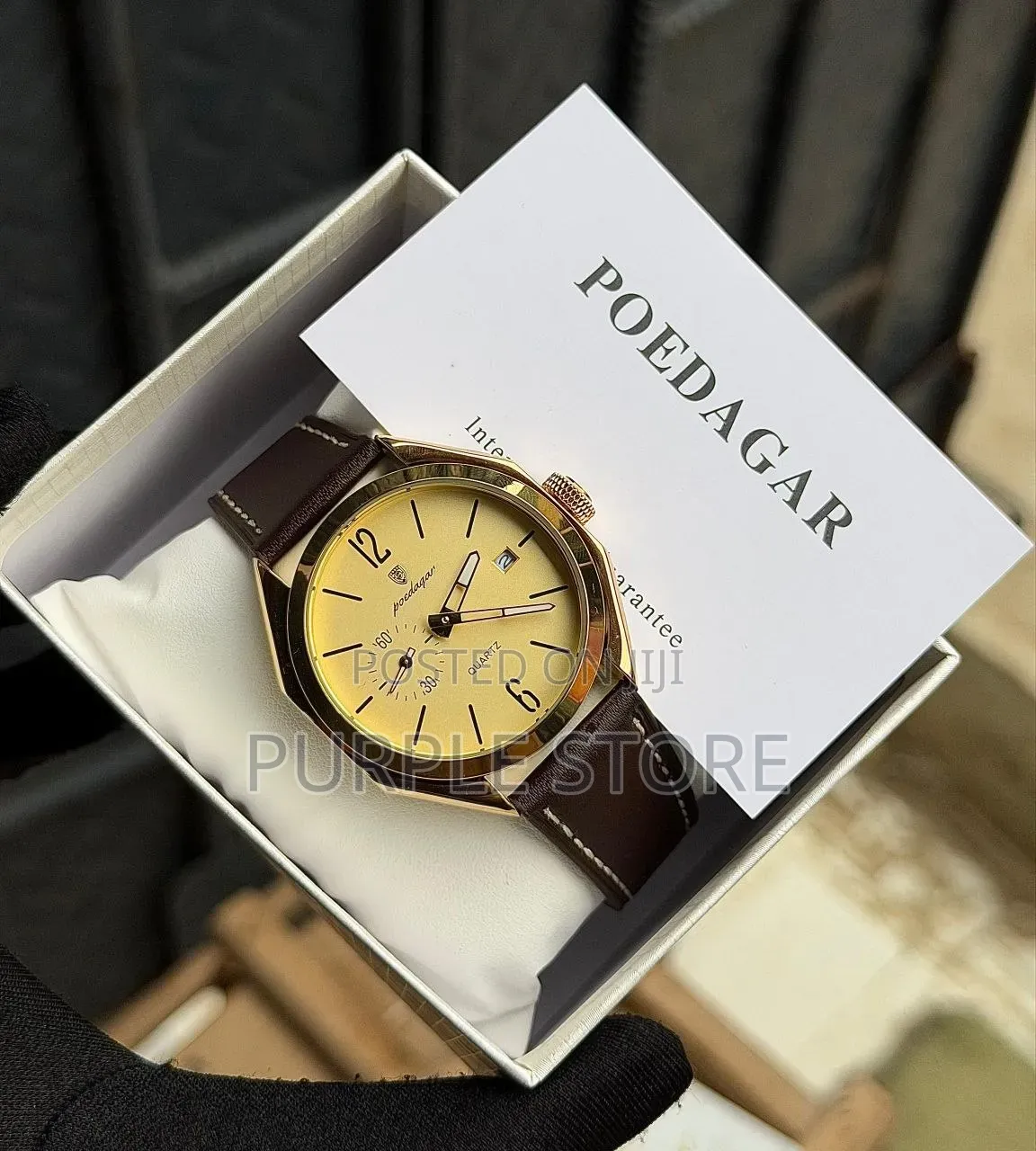 Poedagar Leather Watch "Unisex" in Brown