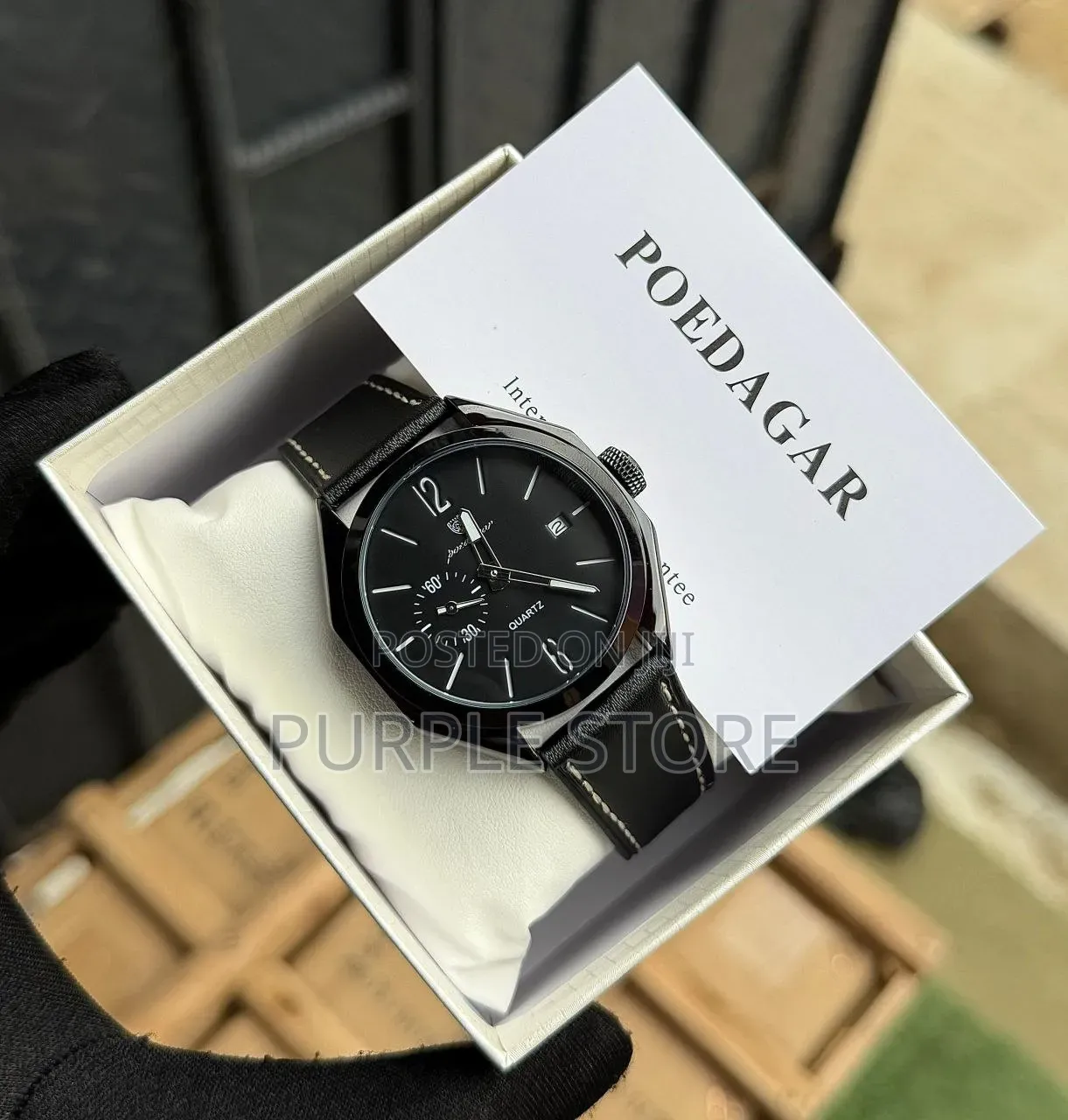 Poedagar Leather Watch "Unisex" in Brown