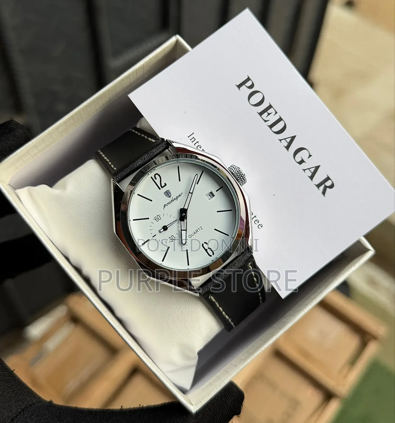 Poedagar Leather Watch "Unisex" in Brown