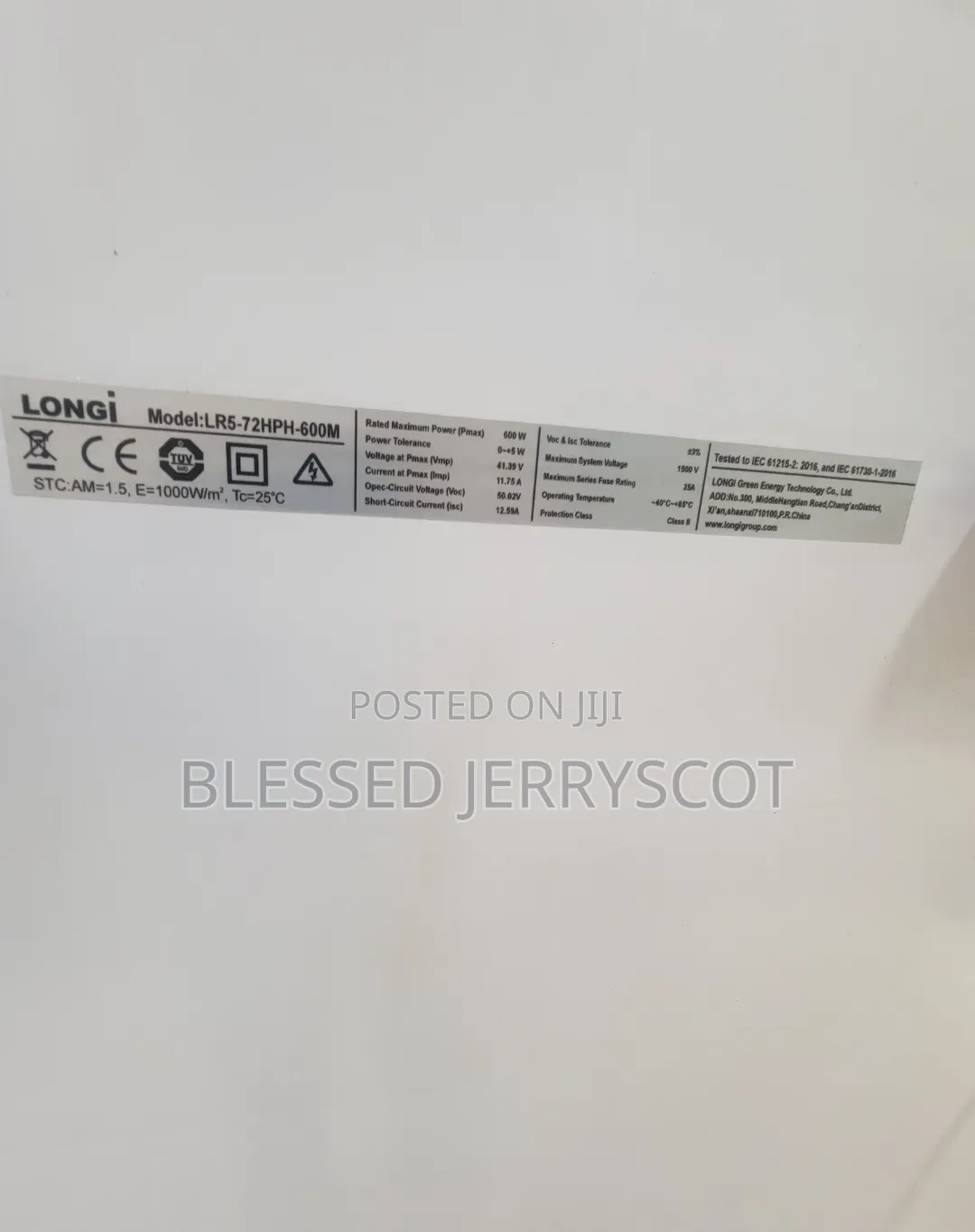 Longi 600watts Mono-Crystalline Solar Panel Available in Stock.