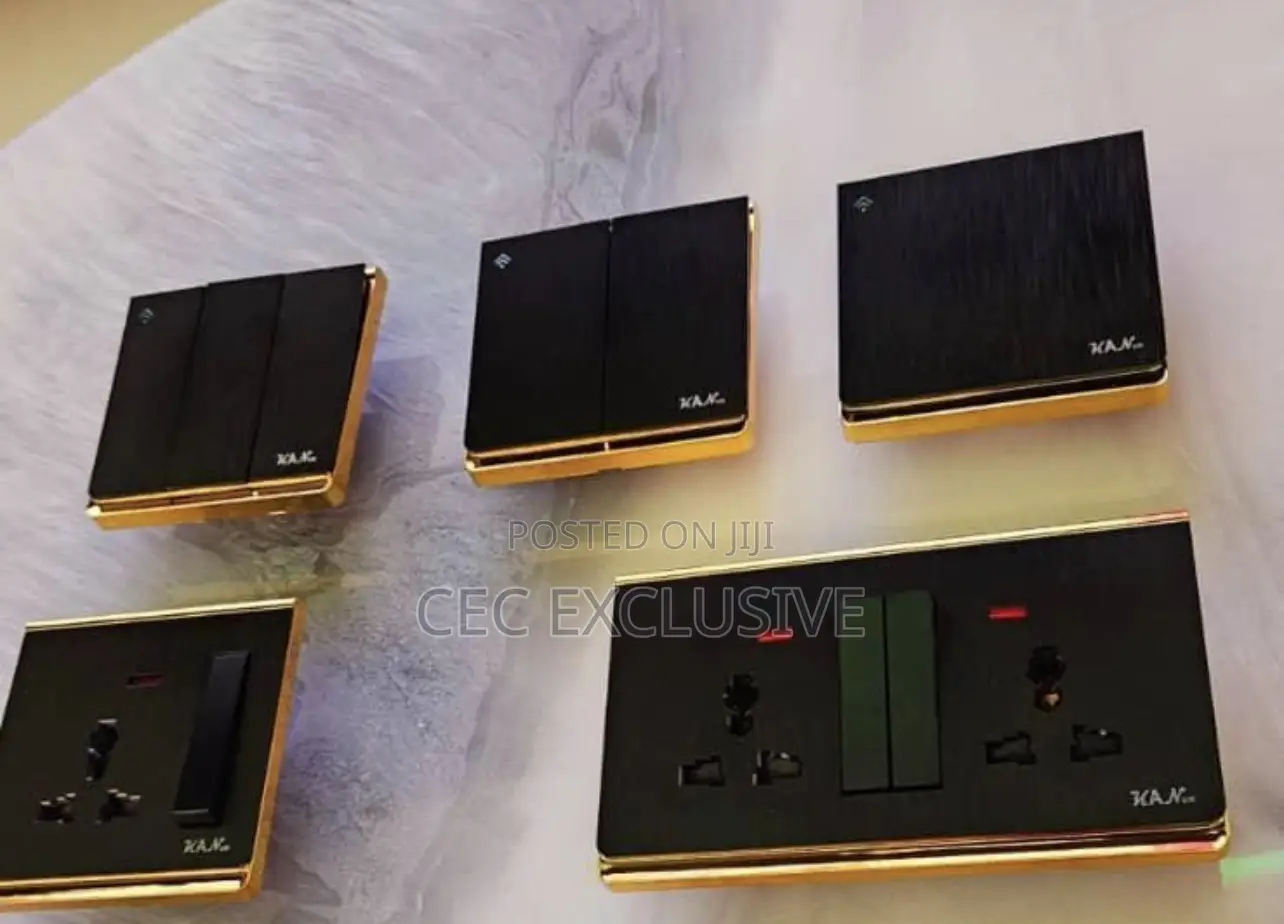 Lyon Luxury Black Gold Sockets and Switches