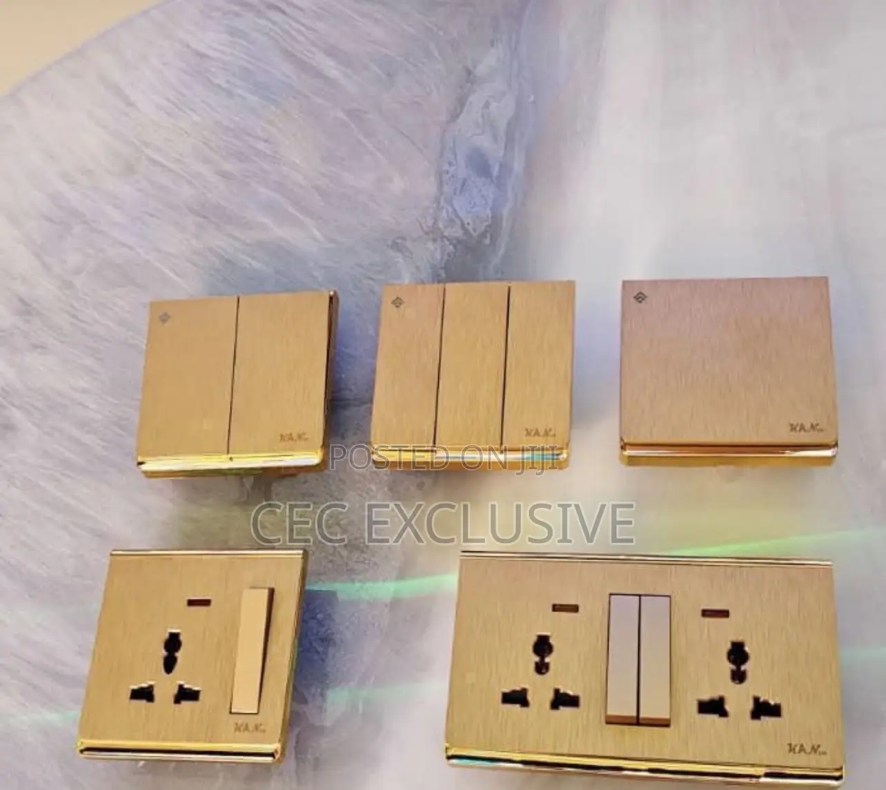 Lyon Luxury Black Gold Sockets and Switches