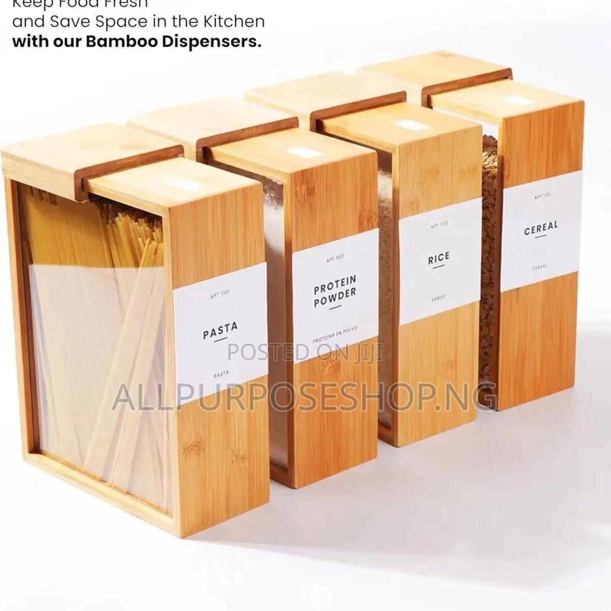 2litre Bamboo Food Dispenser