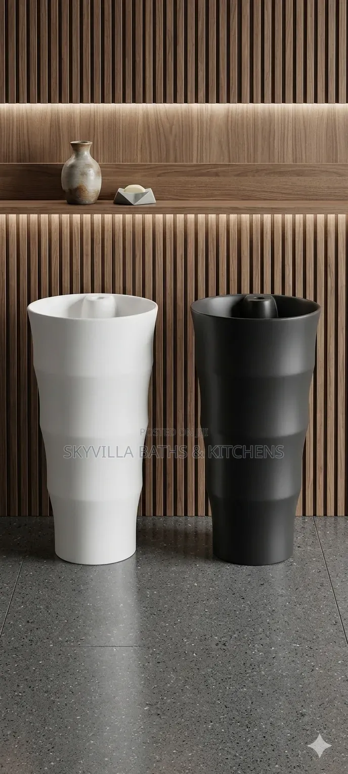 Freestanding Pedestal Basin – Luxury Minimalist Bathroom Sink