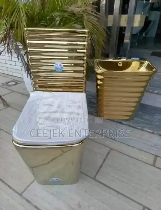 Gold Water Closet With Hanging Basin