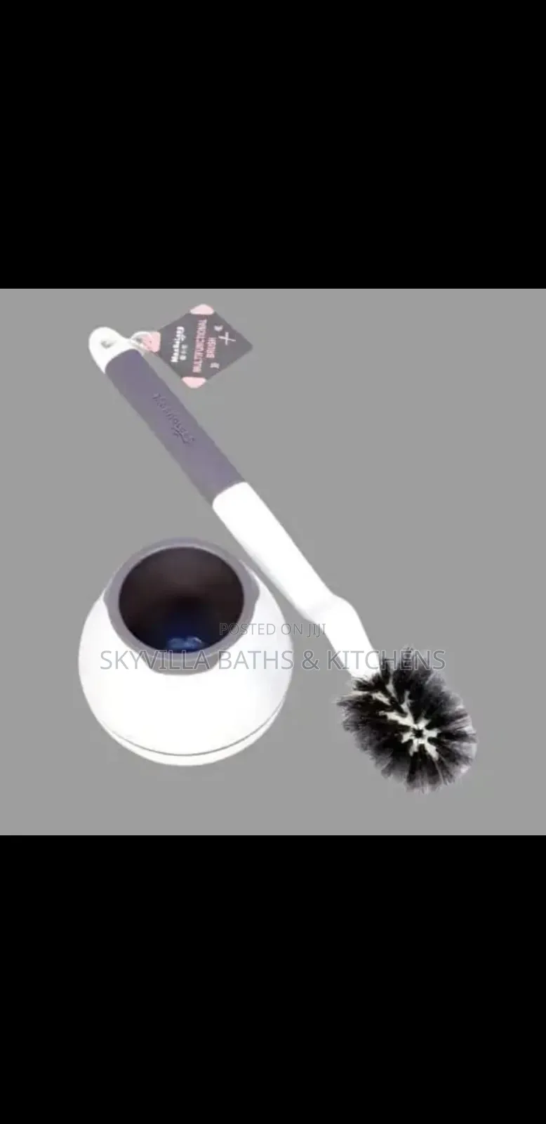 Modern Multifunctional Toilet Brush With Compact Base Holder Set