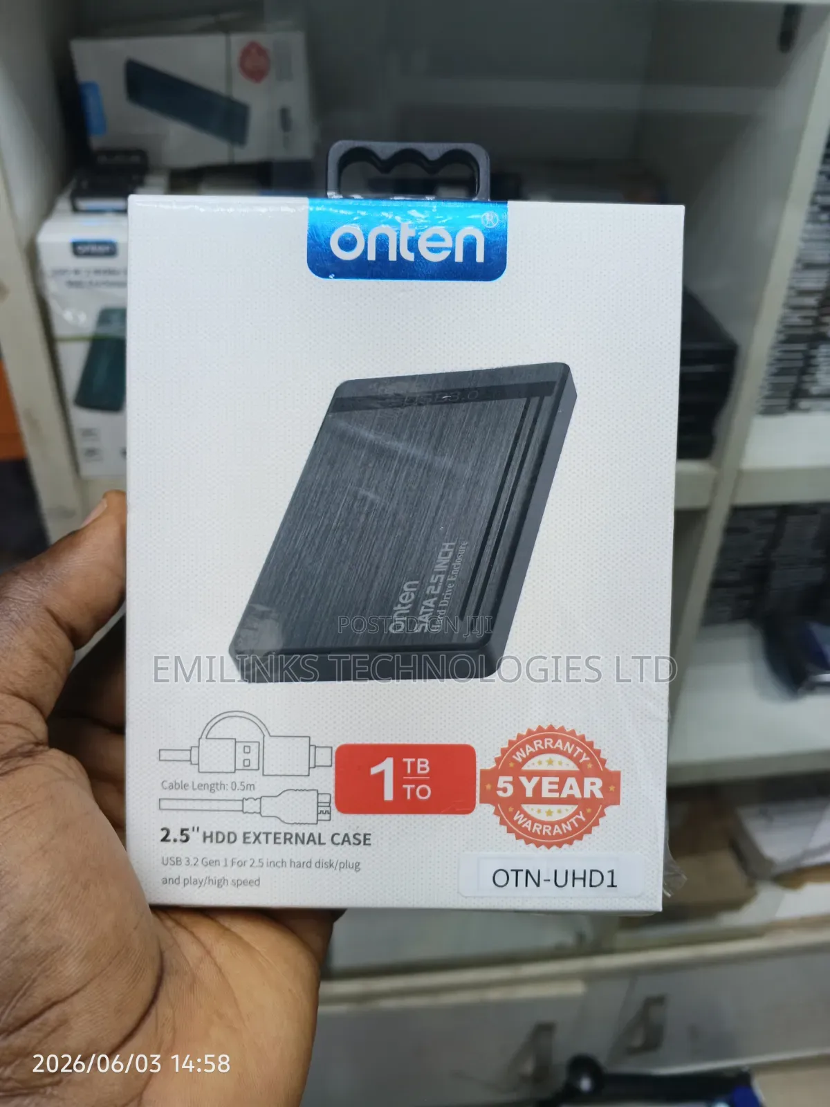 1tb Onten External Hard Drive Type C