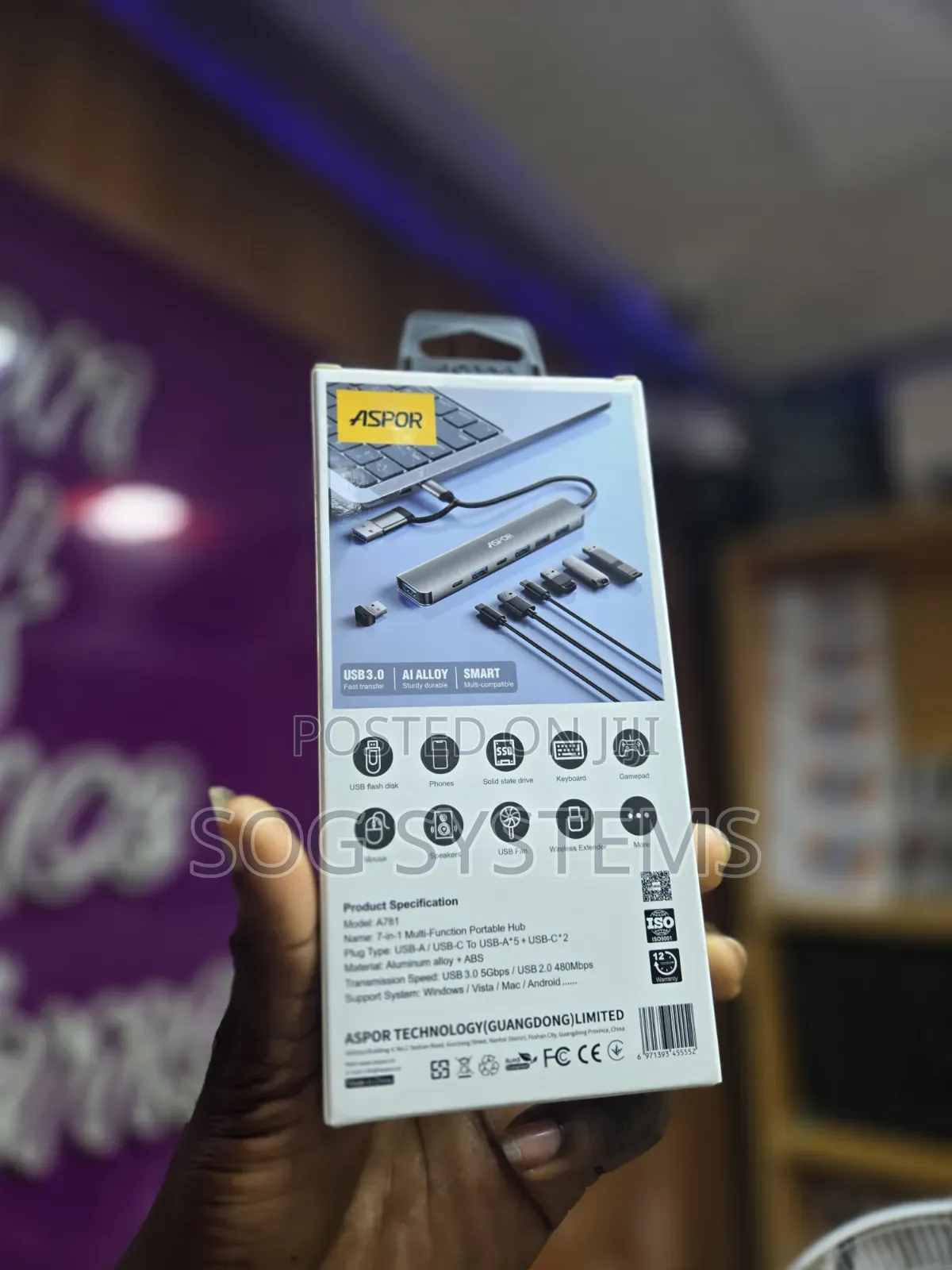 Aspor 7- In 1 Type C Usb Hub