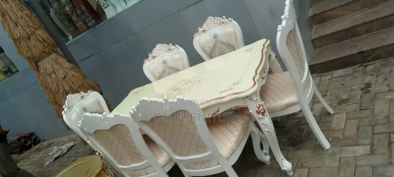 A Unique Royal Dinning Table With Beautiful Chairs.