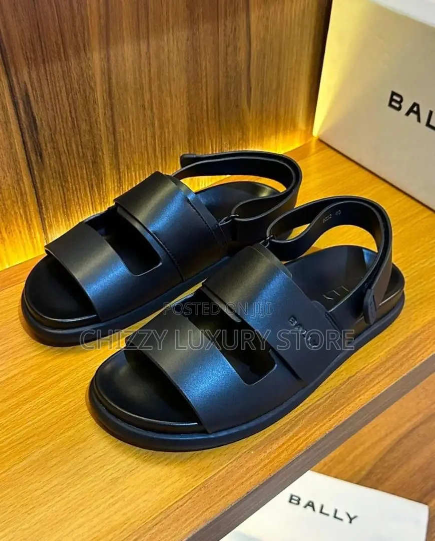 Balmain Quality Luxury Men Genuine Leather Sandals