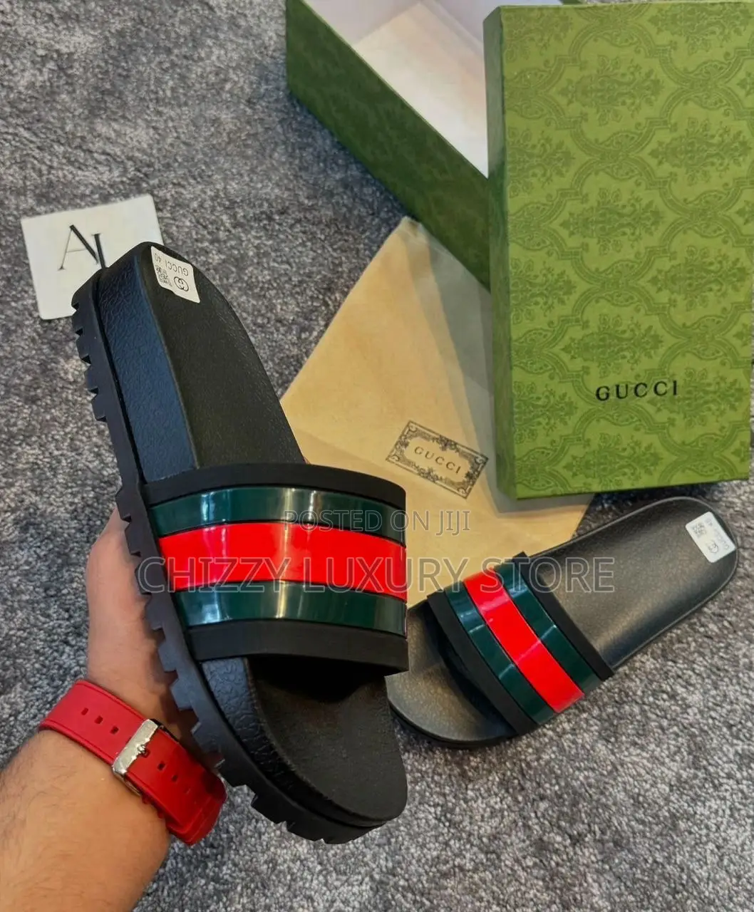 Evergreen Gucci Quality Luxury Men Slippers