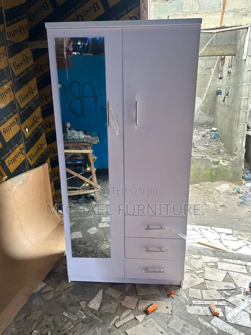 N.I.L White 3 by 6 Wardrobe With Mirror