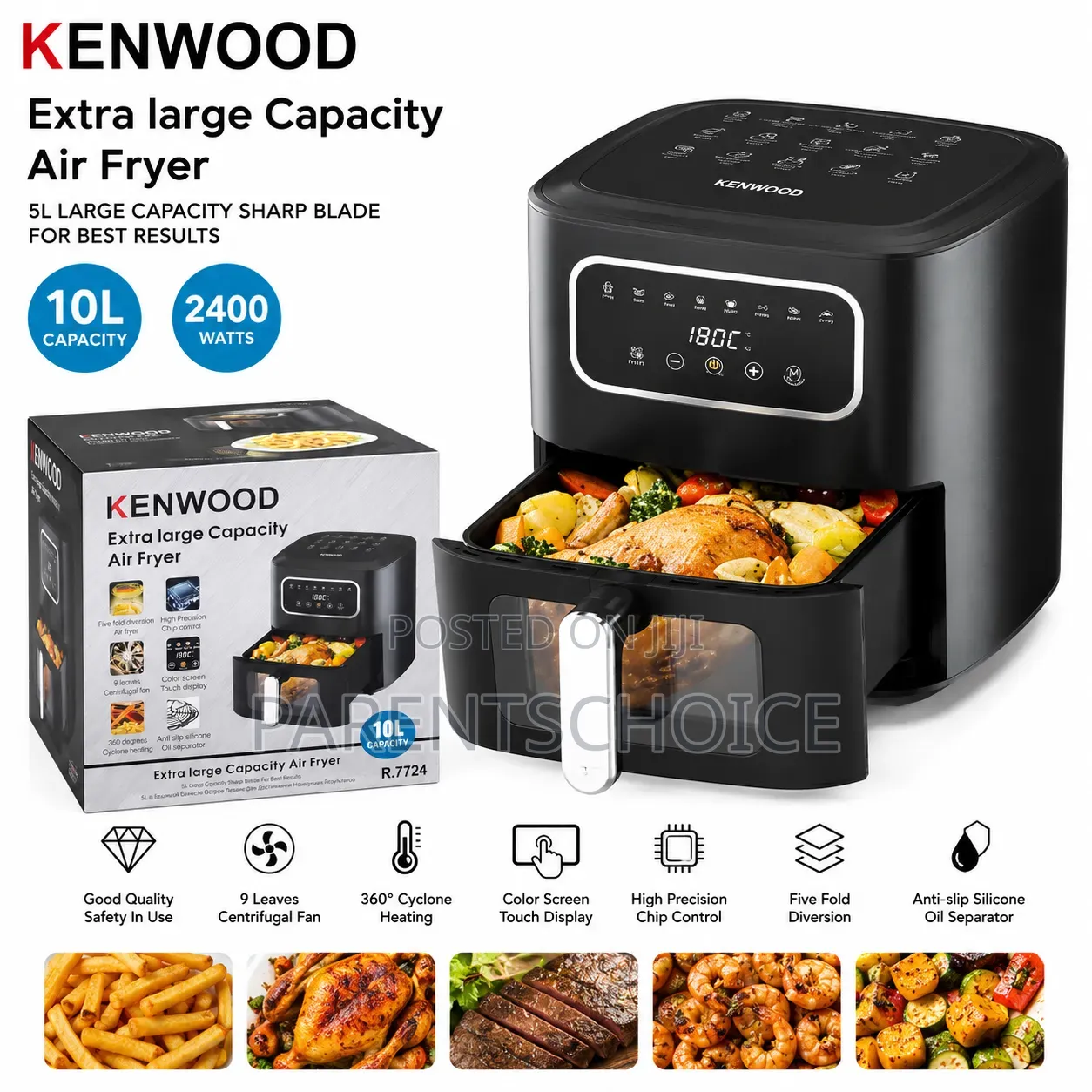 10l / 12l Extra Large Capacity Air Fryer – Silver Crest or Kenwood