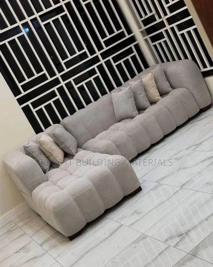 Modern Cloud-Style L-Shaped Sectional Sofa (Light Grey)