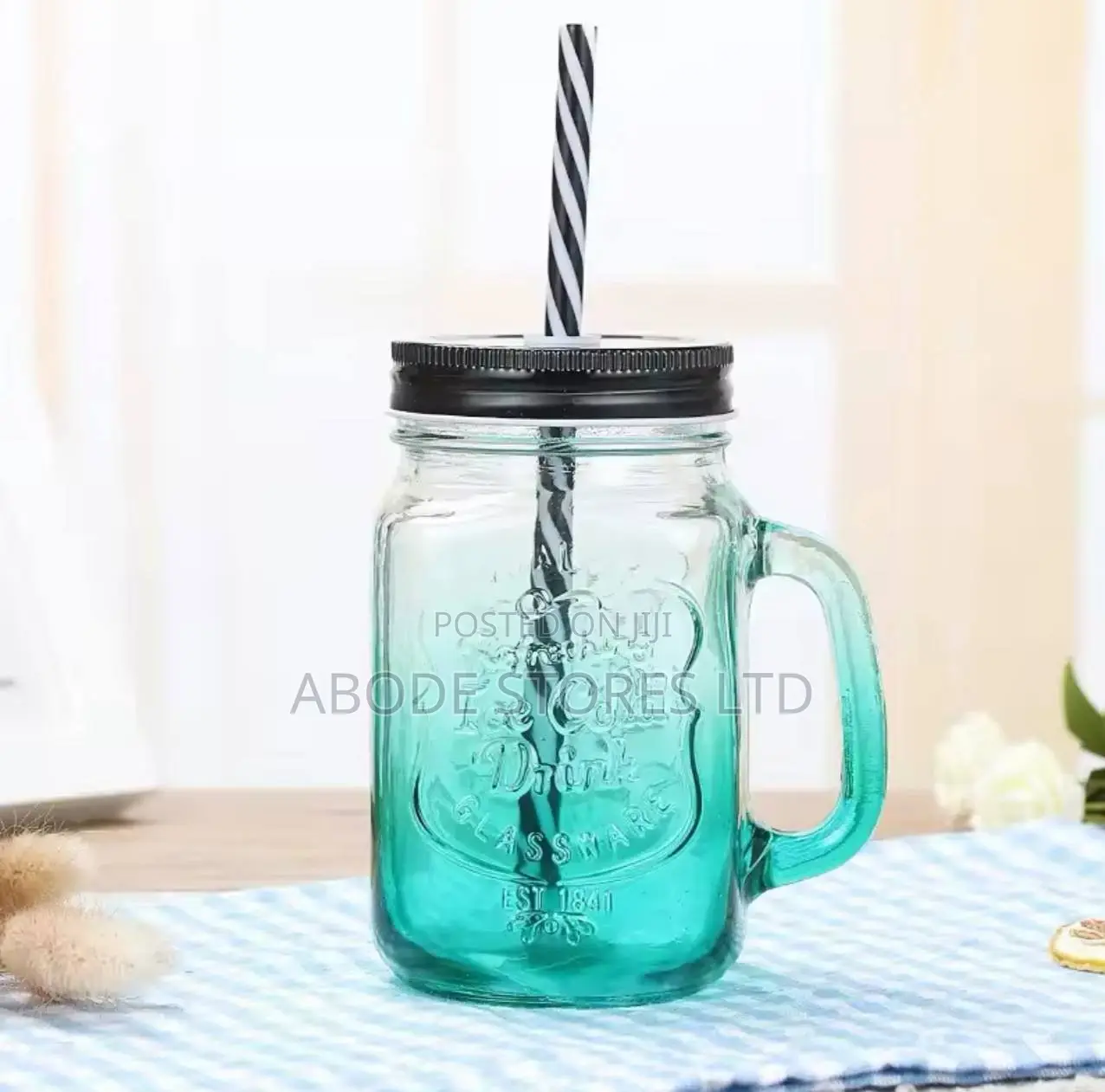 Mason Jar With Straw and Lid - 450ml