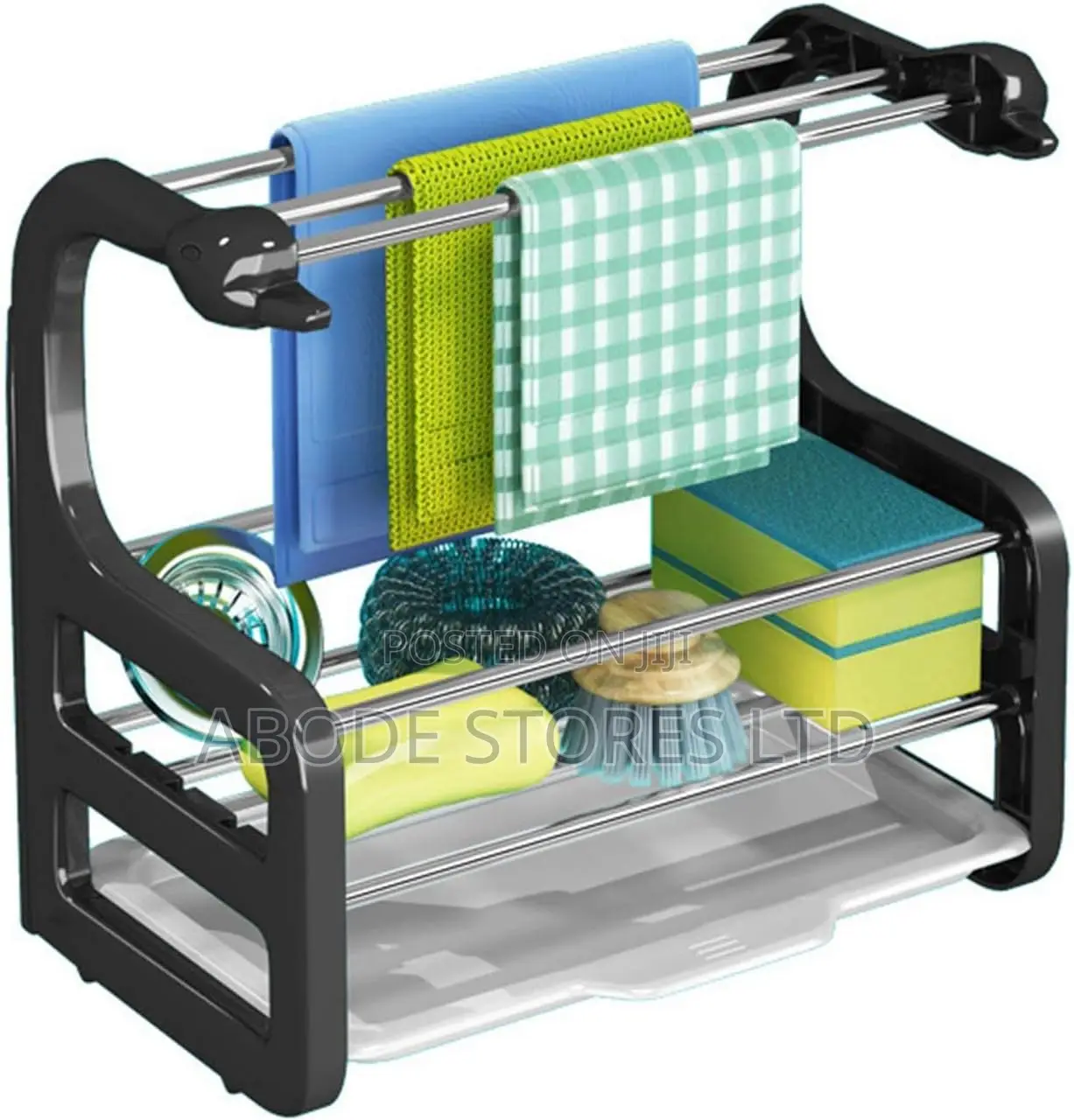Sponge Holder With Collection Bowl - Sink Caddy Organizer