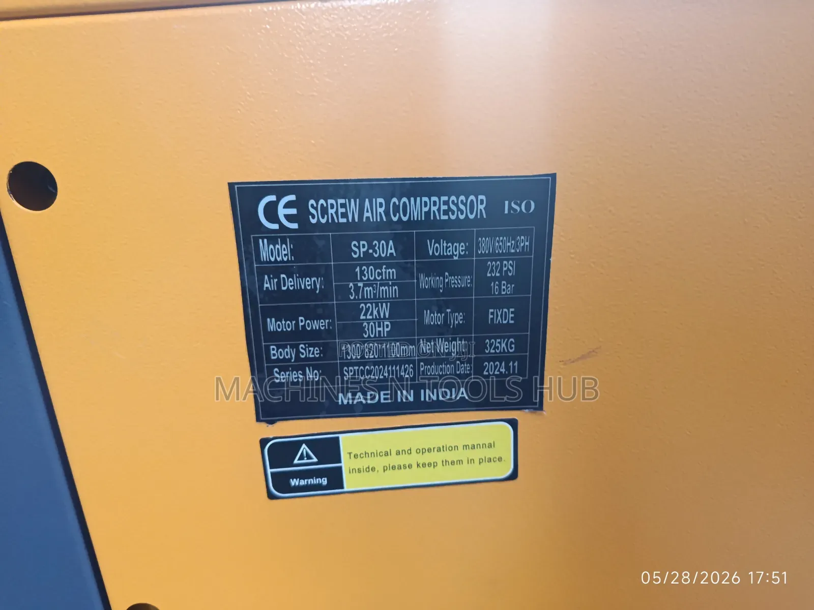 Sp-30a Screw Air Compressor