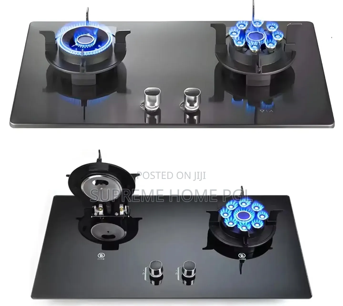 High Quality Gas Stove 2 Burners Tempered Glass