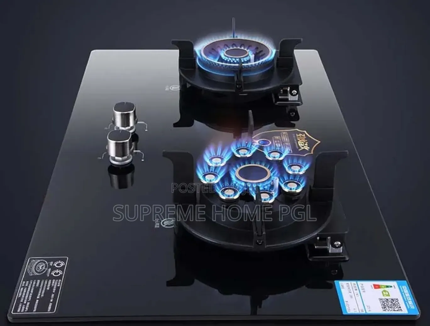 High Quality Gas Stove 2 Burners Tempered Glass