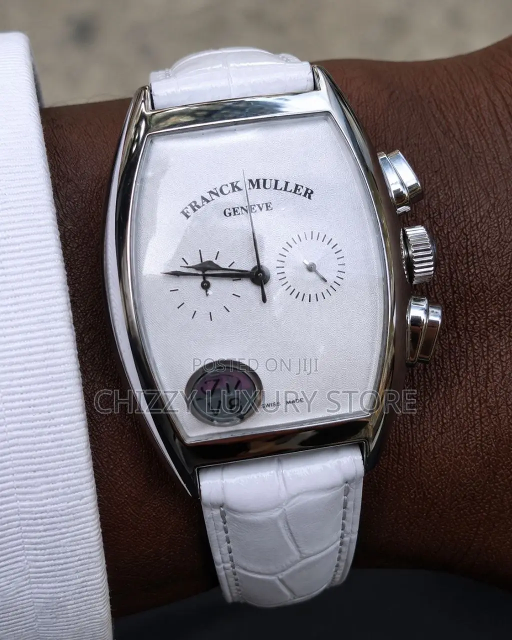 Franck Muller Quality Luxury Men Genuine Leather Wristwatch