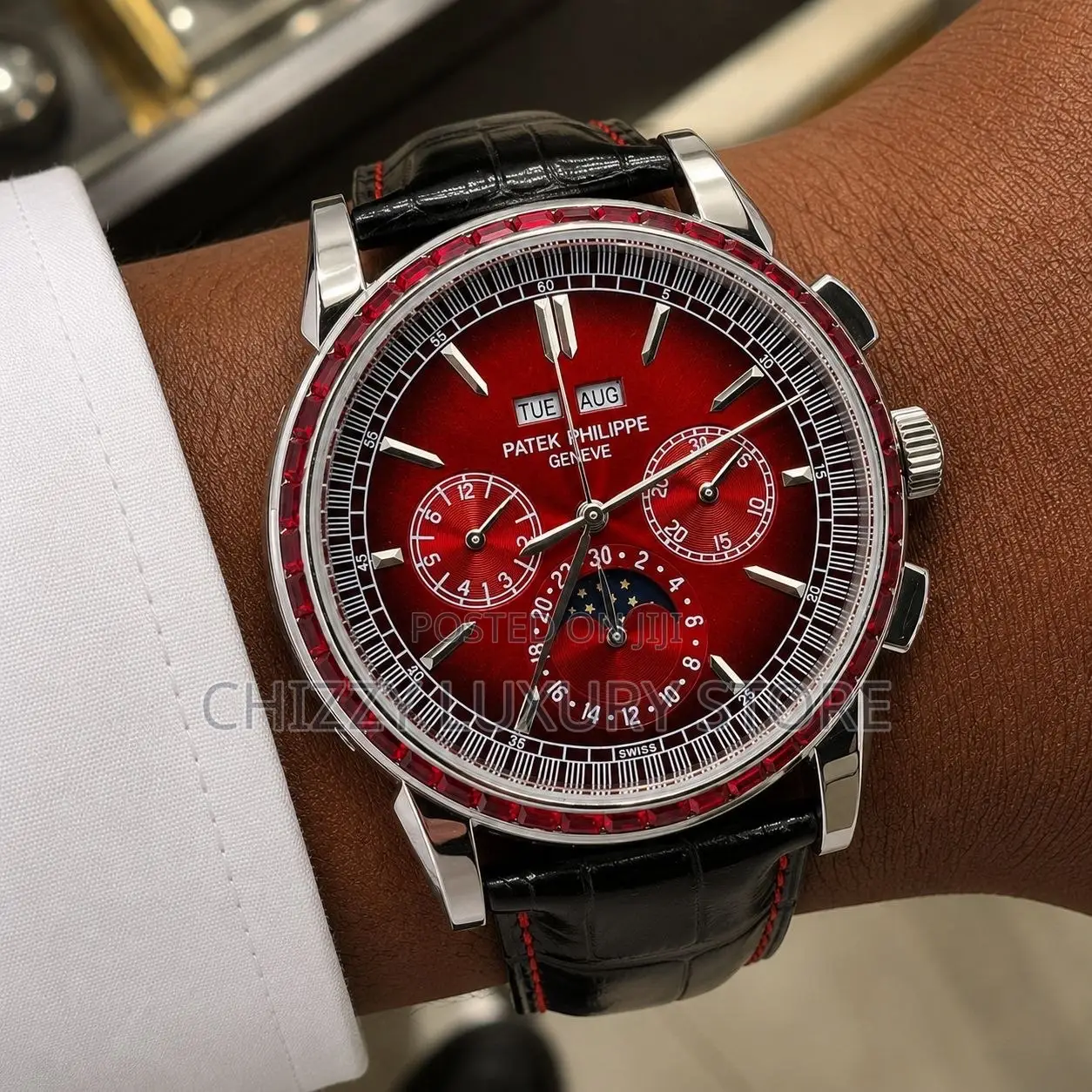 Patek Philippe Quality Luxury Men Genuine Leather Wristwatch
