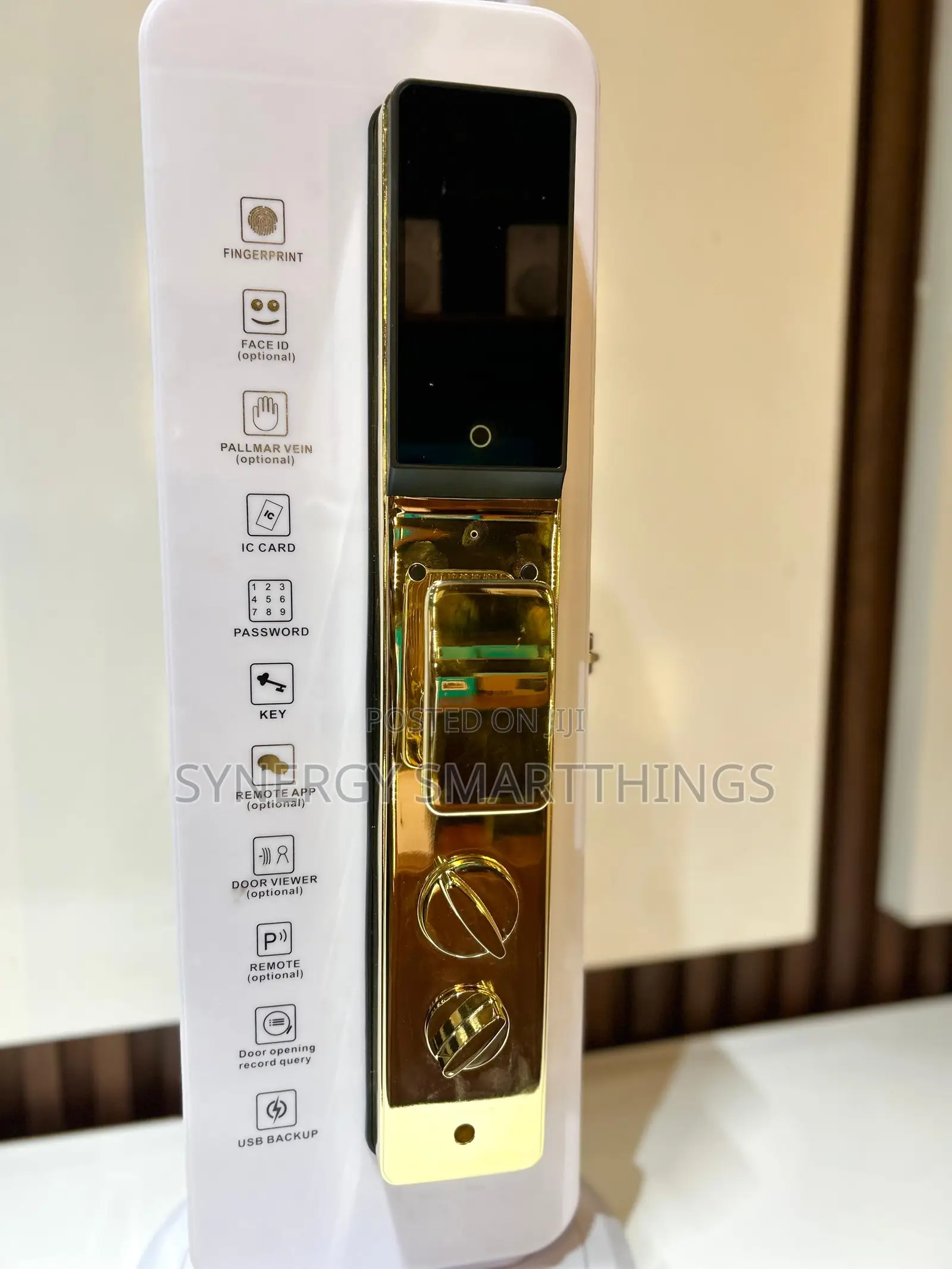 Tuya Smart Security Door Lock Camera Fingerprints Mechanical Keys Gold