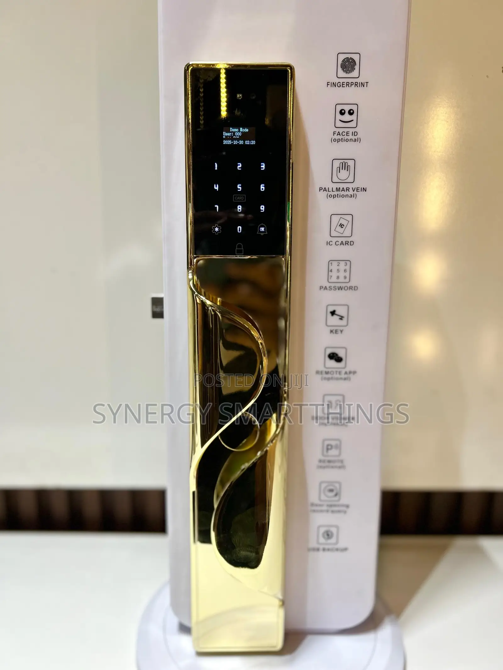 Tuya Smart Security Door Lock Camera Fingerprints Mechanical Keys Gold