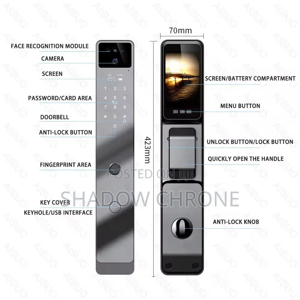 Premium Smart Door Lock With Fingerprint Password Access
