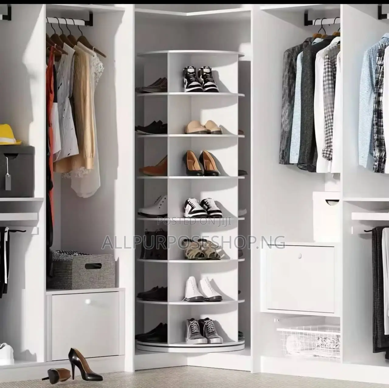 7 Tier Rotating Free Standing Shoe Space