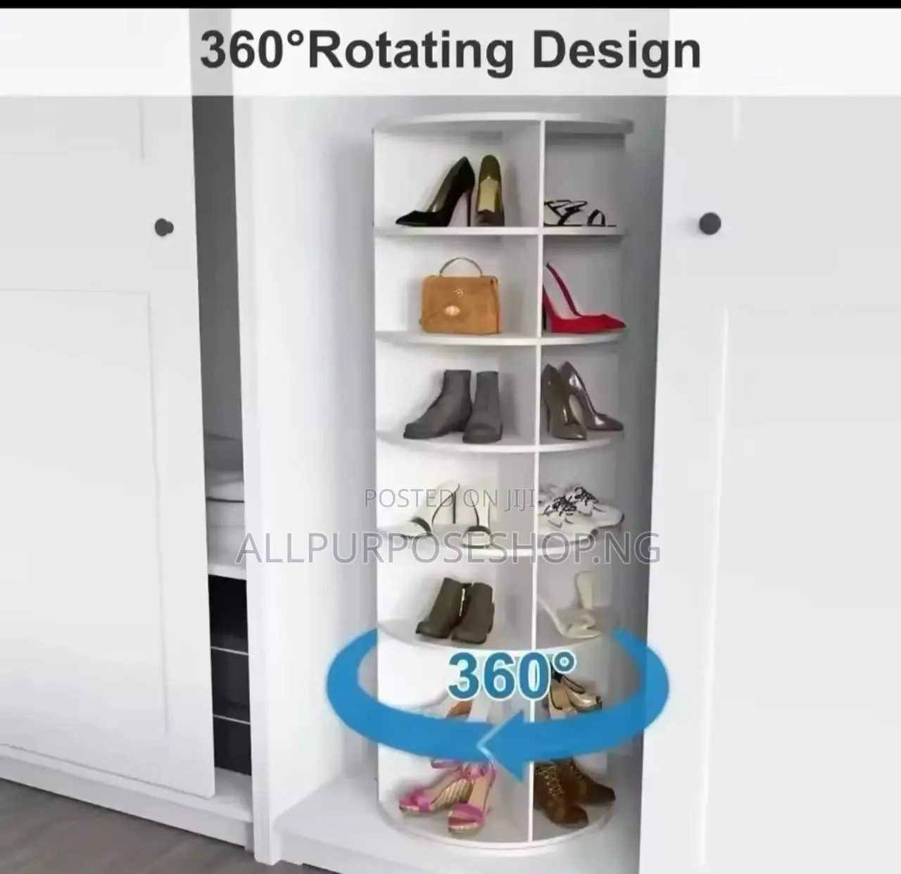 7 Tier Rotating Free Standing Shoe Space