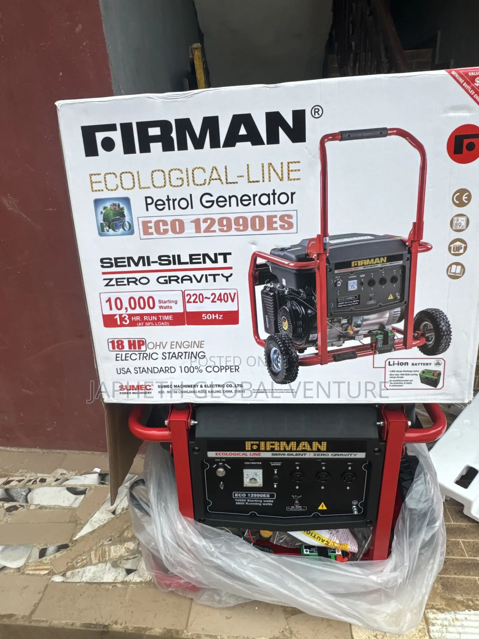 Firman Eco12990es Petrol Generator With Wheels Handle