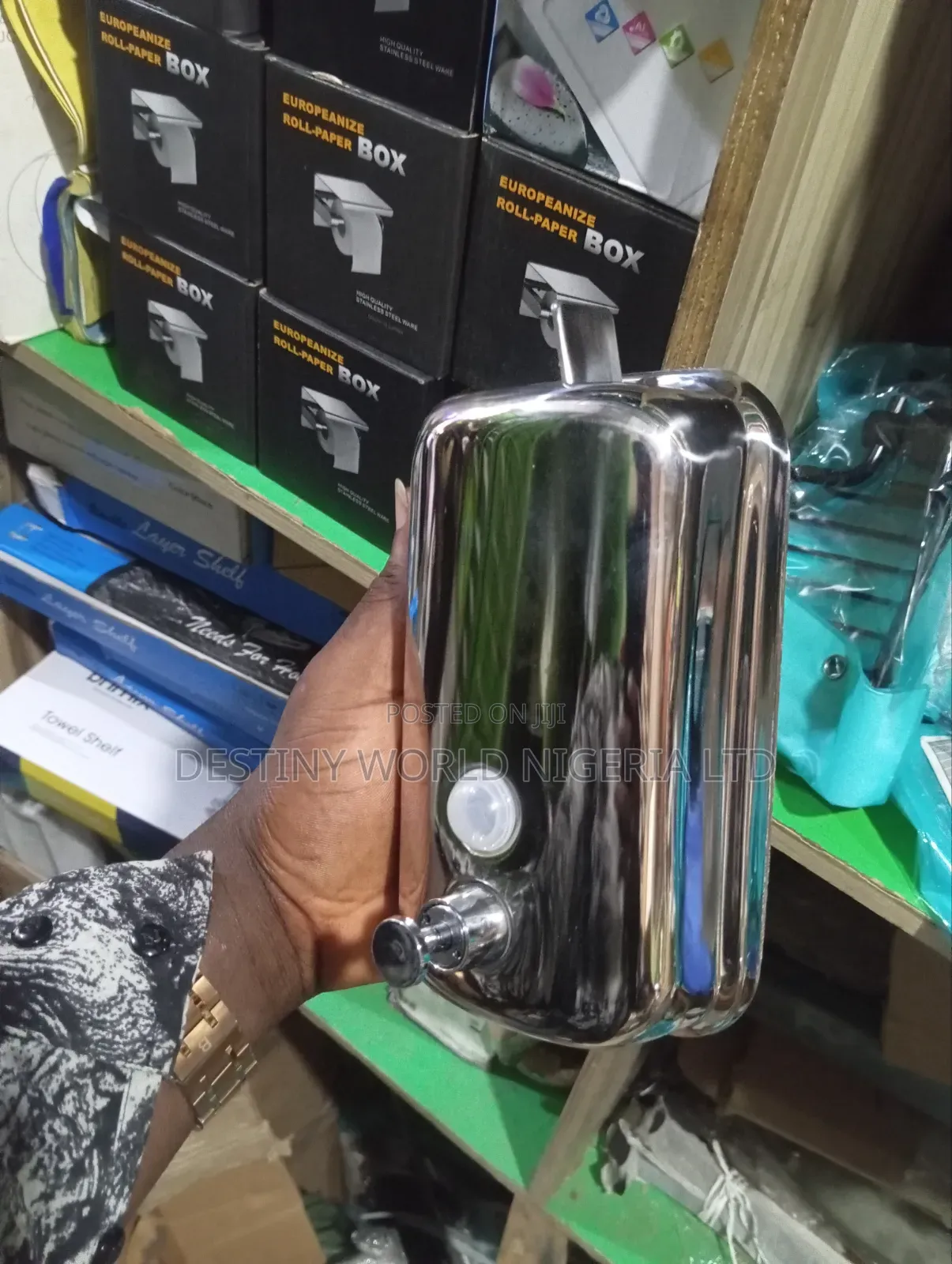 Generic Stainless Steel Liquid Soap Dispenser.