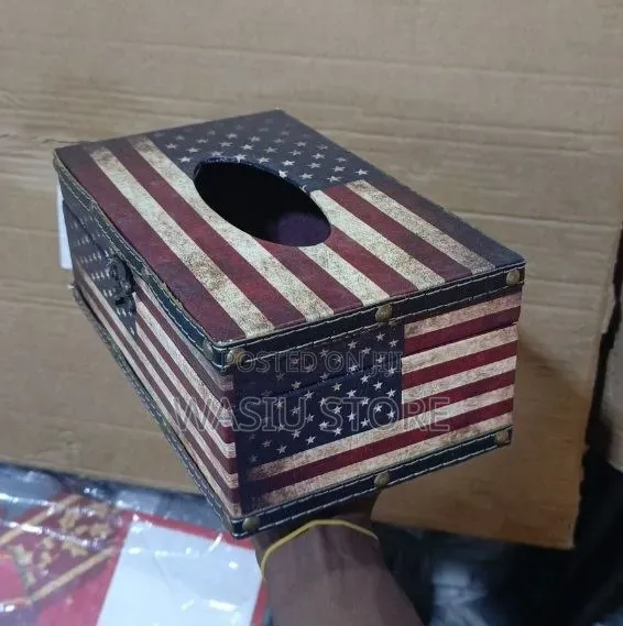 Juvale American Usa Flag Rectangular Tissue Box