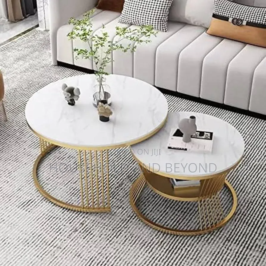 Real Marble Nesting Coffee Tables – 2-in-1 Nordic Center Table Set