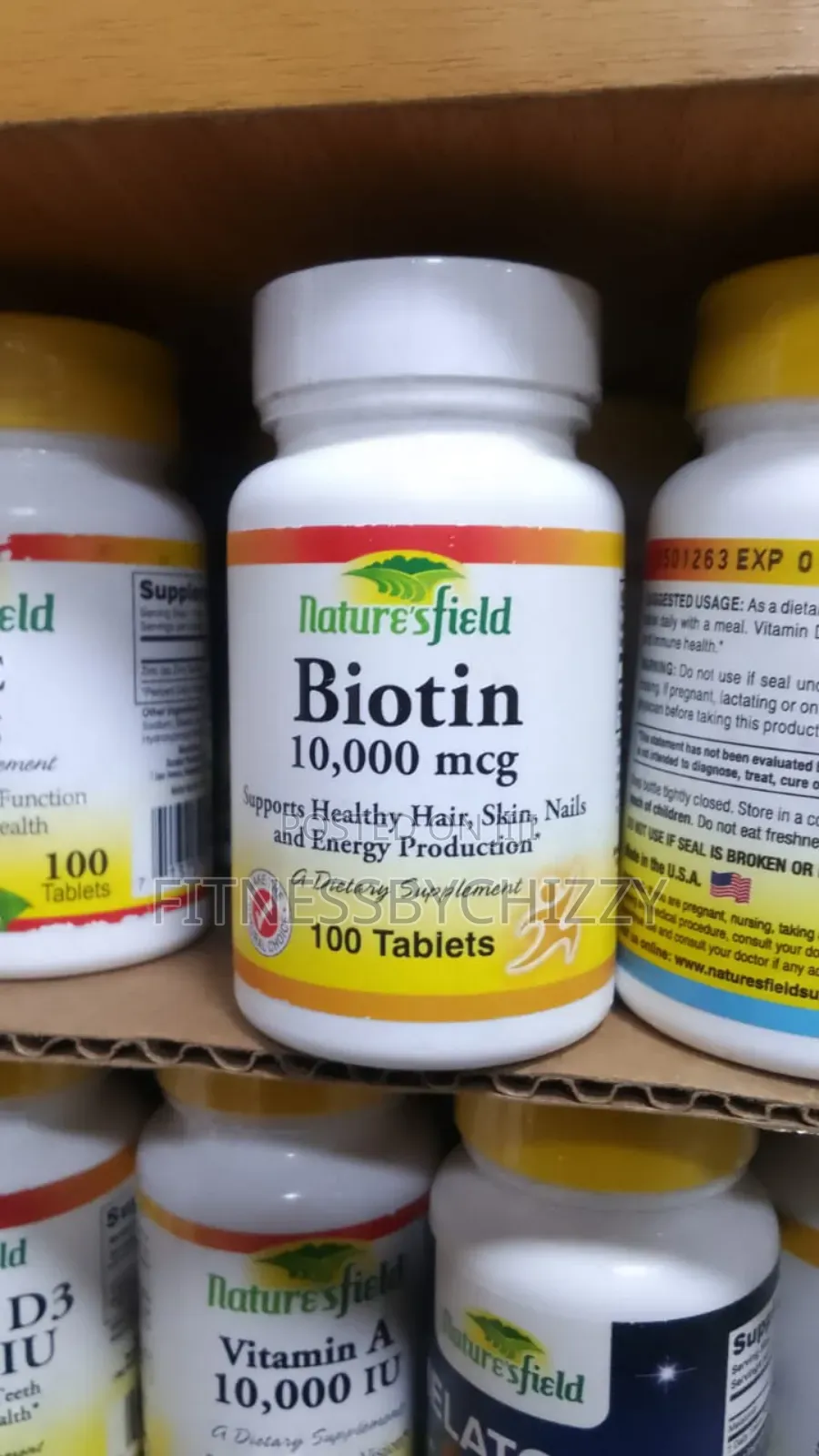 Naturesfield Biotin 10,000mcg Hair Skin and Nails X 100 Tablets