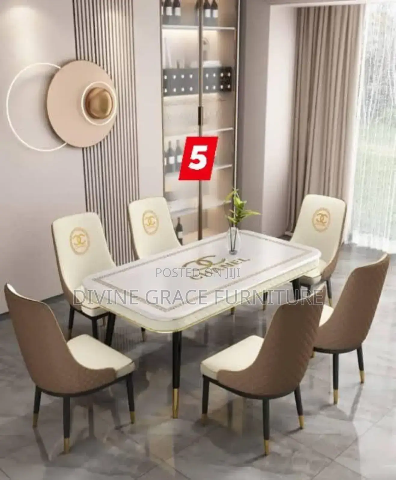 High Quality Executive Marble Dining Set by 6
