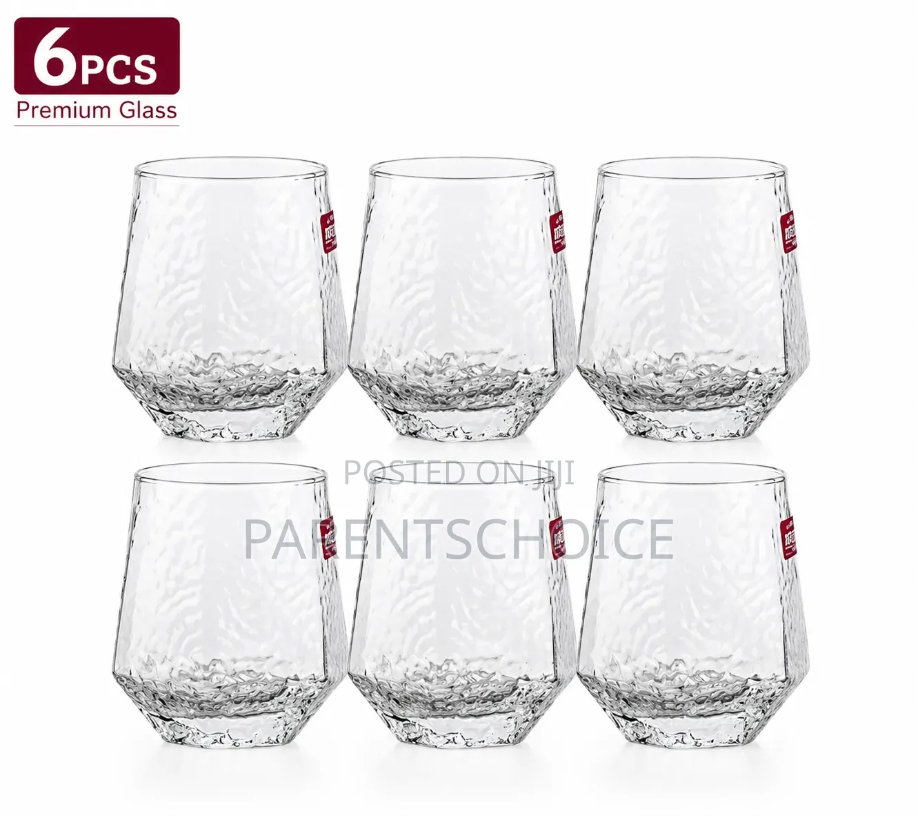 Diamond Shaped Whiskey Glass Cups - 6 PCS