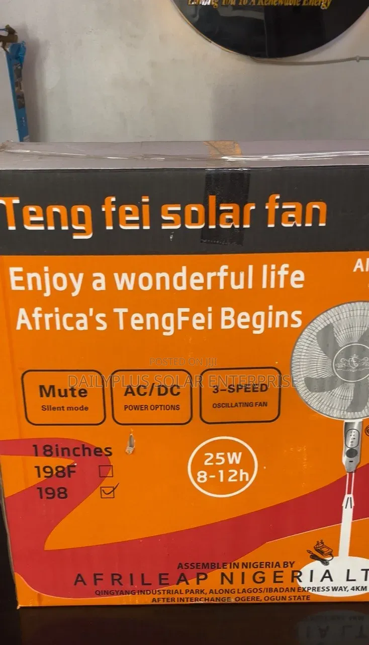 Teng Fei 18inches Solar Standing Fan With Bulb, Controller and Panel