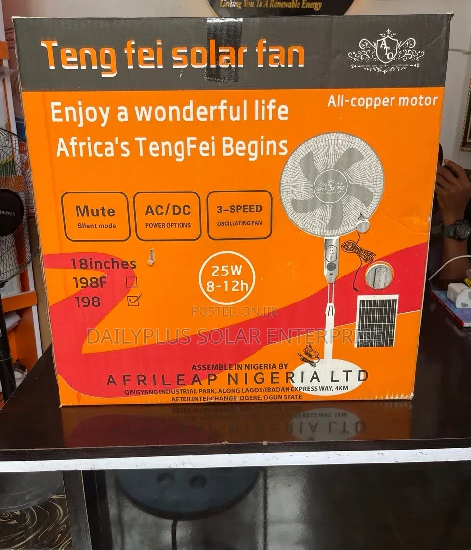Teng Fei 18inches Solar Standing Fan With Bulb, Controller and Panel